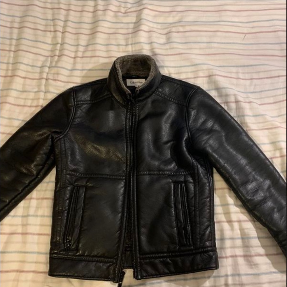 Calvin Klein Leather Jacket (size s)